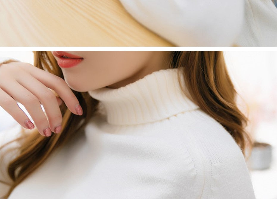 Women's Sweater Turtleneck Trending Sweater New Fashion Top Autumn and Winter Korean Pullover Women's Pullover Knitwear