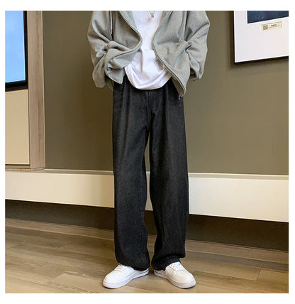 Men's Fashion Loose Jeans Straight 2024 Autumn New Woman Casual Jeans Mans Streetwear Korean Black Hip Hop Jeans Trouser