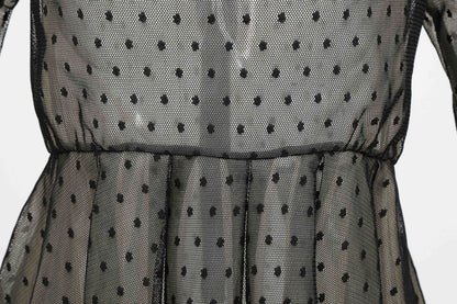 Sixsr New Design 2pcs Summer Dress for Women Black Sexy Corset Dress Vintage Slim Mesh Outfit Clubwear Dress Shirt for Girl's Party