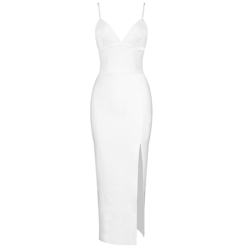 Sixsr Bandage Women Dress New Summer Sexy Party Club Elegant Bodycon Bandage Dress Spaghetti Strap Ladies Clothes