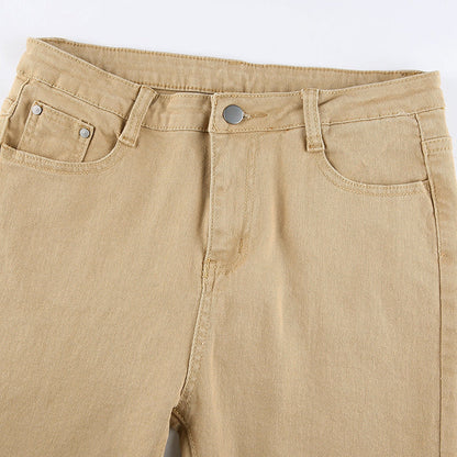 Sixsr Women's jeans woman high waist Flared Jeans Khaki Black Brown Pants Women's pants for women clothing trouser Jean women trousers