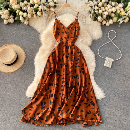 Sixsr Boho Slim V Neck Summer bandage backless Maxi Long Dress Women Casual spaghetti strap Party Beach Holiday elegant tunic dress