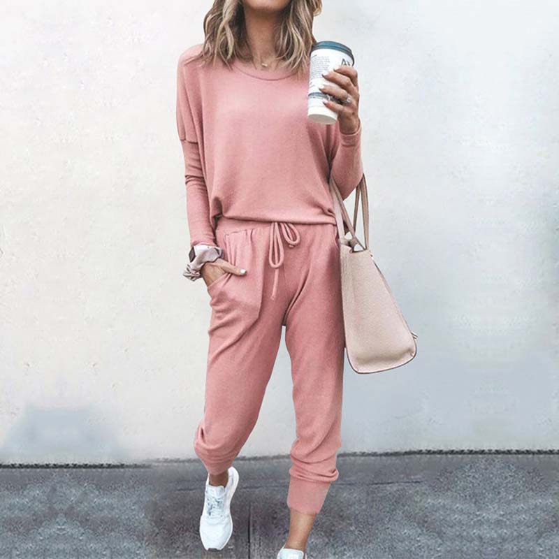 Autumn Casual Lounge Wear Women Tracksuit 2 Piece Set Loose Lounge Sets Ladies Sweat Suit Outfits Female