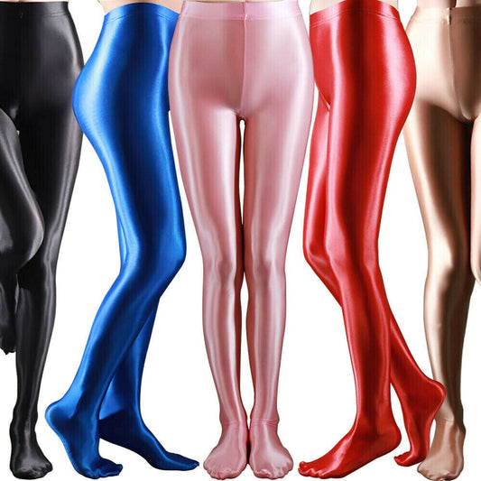 sixsr high quality Women High Gloss Pantyhose Tights Elastic Oil Shiny Glossy Stockings Hosiery Plus Size Black Red Blue White