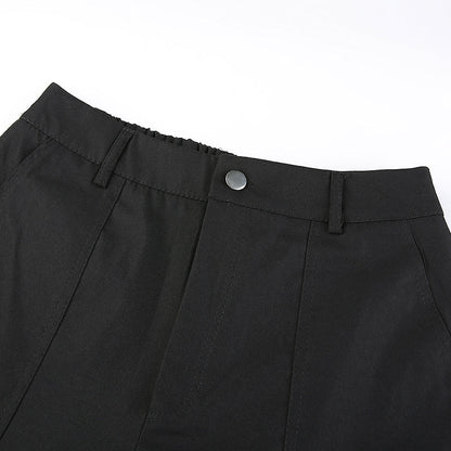 Sixsr Button Pockets Patchwork Cargo Pants Women Streetwear High Waist Trousers Women Fashion Pencil Pants Joggers Women