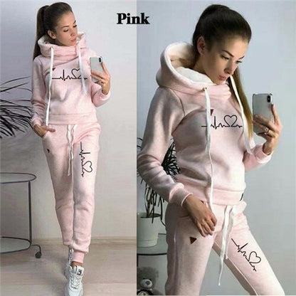 Two Piece Sets Casual Tracksuit Women Hooded Pullover Hoodies and Pants Suit Outfits Female Sweatshirts Autumn Spring Tracksuits