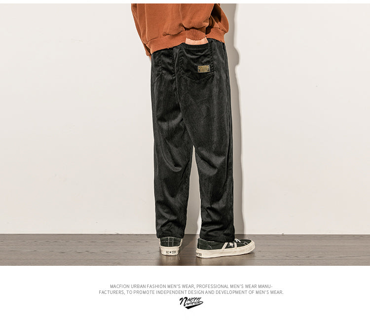 Corduroy Pants Men Spring Autumn pants casual loose staight trousers mens Elastic waist sport pant male trousers M-5XL