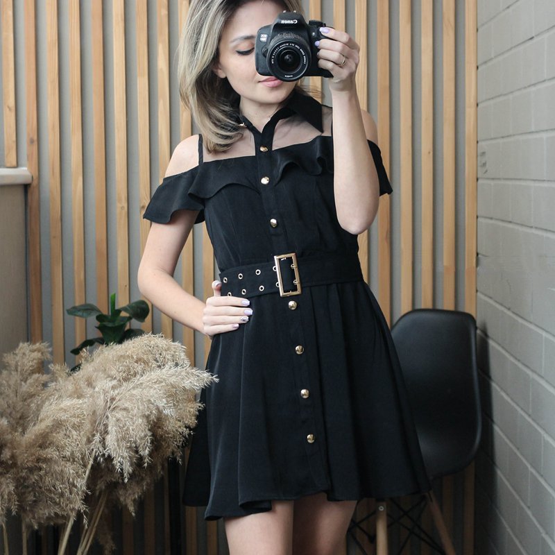 Sixsr Korean OL New Single Breasted Women Summer Dress Sweet Chic Black office work Short mini Dresses With Belt Vestidos jurken