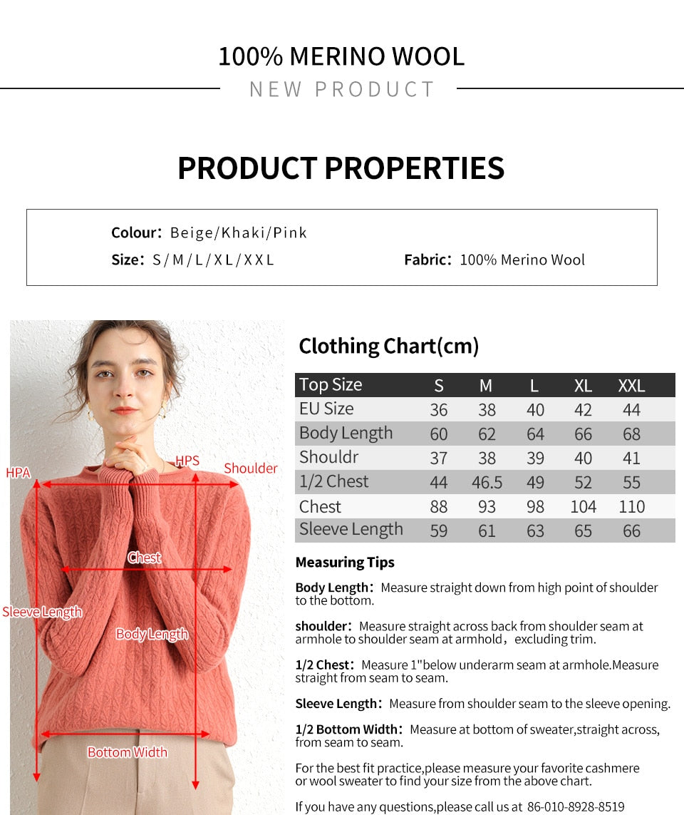 100% Merino Wool Cashmere Sweater Women Winter Warm O-Neck Long Sleeve Ladies Pullover knitted Autumn Jumper Vintage Sweater