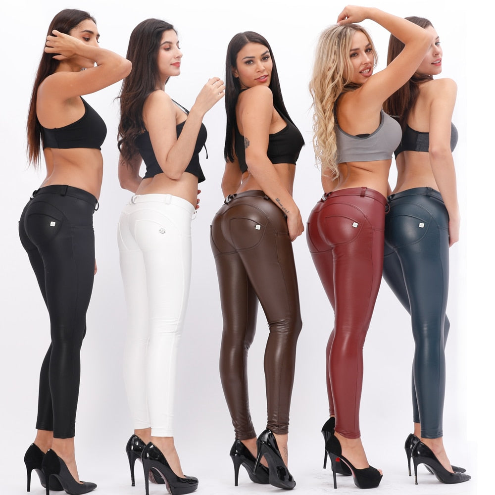 Sixsr Melody Faux Leather Pants for Women Plus Sizes Skinny Leggings Latex Pencil Pu Pants Women's Clothing Fashion