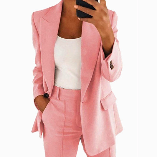 Sixsr New Arrival Autumn Women's Jacket Warm Fashion Overcoat Office Coat Casual Outwear Elegance Coat Jacket Pink Ladies Suit