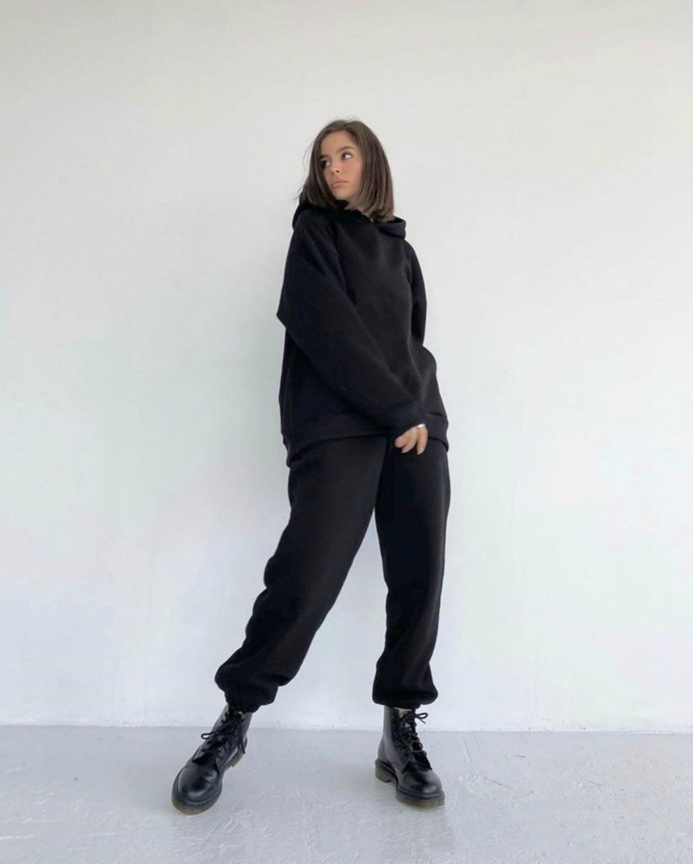Sixsr 2 Piece Set Women Spring Autumn Tracksuit Solid Hooded Sweatshirt Top And Wide Leg Pants Suits Loose Casual Fashion Sportswear