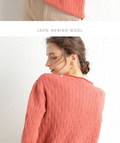 100% Merino Wool Cashmere Sweater Women Winter Warm O-Neck Long Sleeve Ladies Pullover knitted Autumn Jumper Vintage Sweater