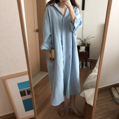 S-2XL Plus Size Summer Shirt Dress Evening Kaftan Vintage Dress Party Oversize Long Beach Women Dresses Robe Vestido Maxi