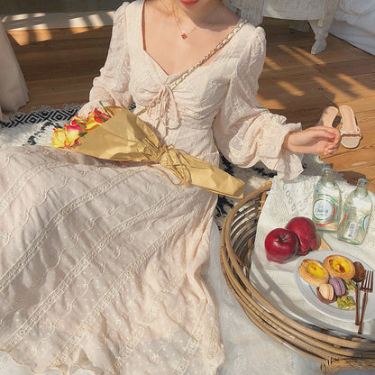 Sixsr Vintage Fairy Dress Women Elegant Designer Chiffon Dress Long Sleeve French Party Midi Dress Casual Women's Clothing Autumn