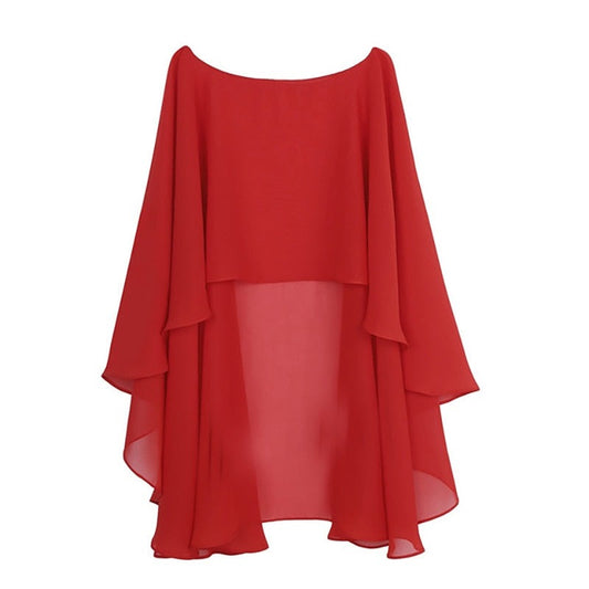 sixsr Womens Ladies Soft Wedding Capes Wedding Jacket Wraps Chiffon Shrug Bridal Bolero Long Shawl and Wraps Evening Wedding Cover Up