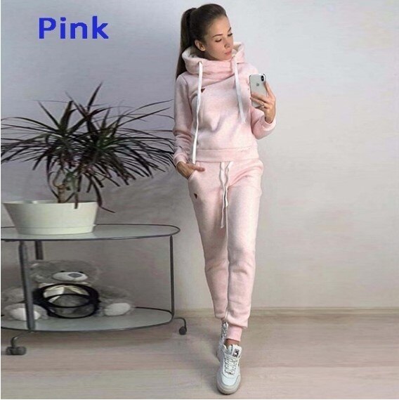 Two Piece Sets Casual Tracksuit Women Hooded Pullover Hoodies and Pants Suit Outfits Female Sweatshirts Autumn Spring Tracksuits