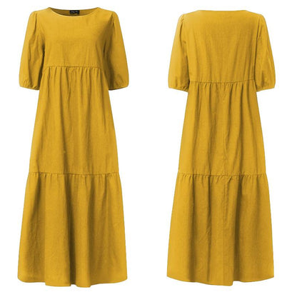 Sixsr Summer Dress Elegant Party Mid-Calf Dress Women'Summer Sundress Bohemian Beach Sundress Casual Vestido Plus Size