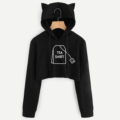 Winter Autumn Letter Print Women Hoodies Crop Sweatshirts Harajuku Best Friends Tv Crop Top Hoodie Long Sleeve Pullovers