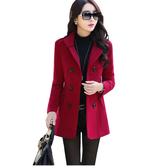 Sixsr Woolen coat women's coat early autumn all-match short coat small shawl gown casual