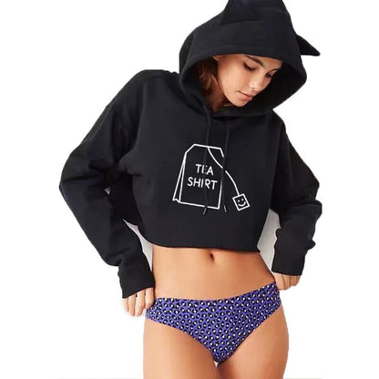 Winter Autumn Letter Print Women Hoodies Crop Sweatshirts Harajuku Best Friends Tv Crop Top Hoodie Long Sleeve Pullovers