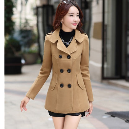 Sixsr Woolen coat women's coat early autumn all-match short coat small shawl gown casual