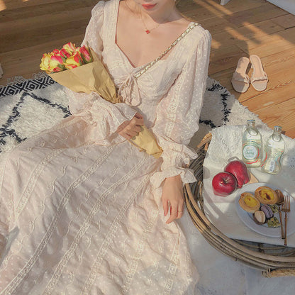 Sixsr Vintage Fairy Dress Women Elegant Designer Chiffon Dress Long Sleeve French Party Midi Dress Casual Women's Clothing Autumn