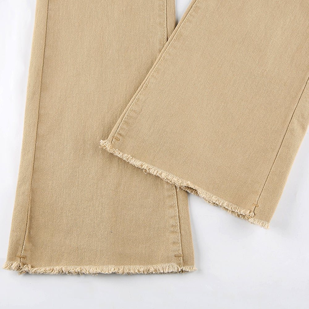Sixsr Women's jeans woman high waist Flared Jeans Khaki Black Brown Pants Women's pants for women clothing trouser Jean women trousers