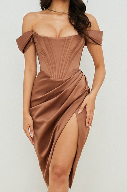 Sixsr High Quality Satin Bodycon Dress Women Party Dress New Arrivals Midi House of Cb Bodycon Dress Celebrity Evening Club Dress