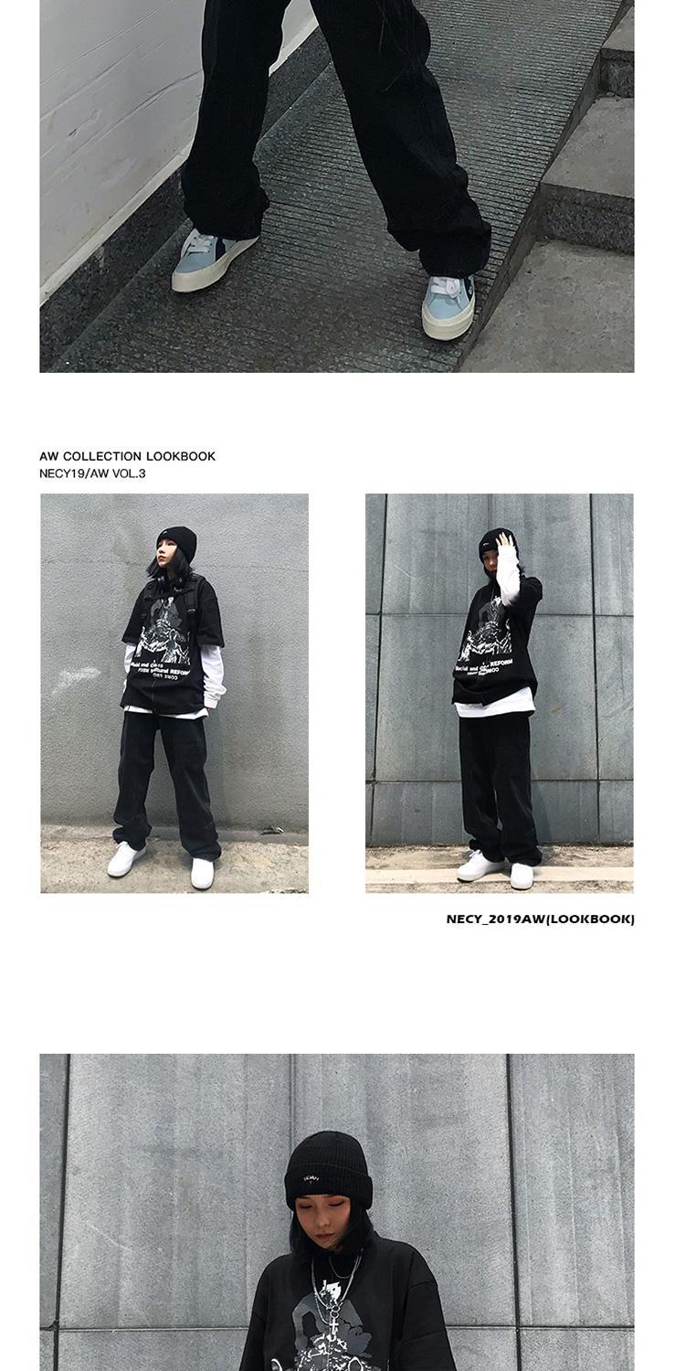 Sixsr Retro Jeans Women Harajuku Vintage Black Street BF Style Chic College Teens Streetwear All-match Loose Fashion Femme Trousers