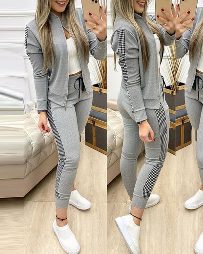 sixsr  Fashion Tracksuit 2 Piece Set Autumn Winter Zipper Jacket + Long Pants Sports Suit Female Sweatshirt Sportswear Suit For Woman