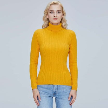 100% Merino Wool Turtleneck Women Sweater Autumn Winter Warm Soft Jumper Women  Knitted Pullover Femme Cashmere Sweater Knit