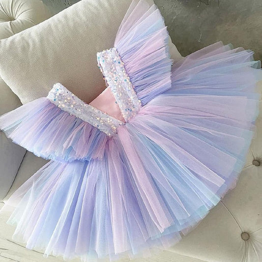 sixsr Girls Ruffles Princess Dress For Kids Wedding Elegant Party Tutu Prom Gown Children Birthday Pageant Communion Formal Vestidos