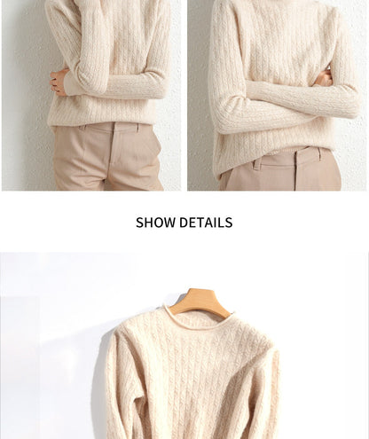 100% Merino Wool Cashmere Sweater Women Winter Warm O-Neck Long Sleeve Ladies Pullover knitted Autumn Jumper Vintage Sweater