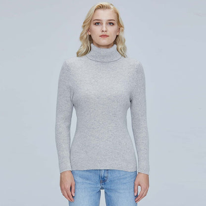 100% Merino Wool Turtleneck Women Sweater Autumn Winter Warm Soft Jumper Women  Knitted Pullover Femme Cashmere Sweater Knit