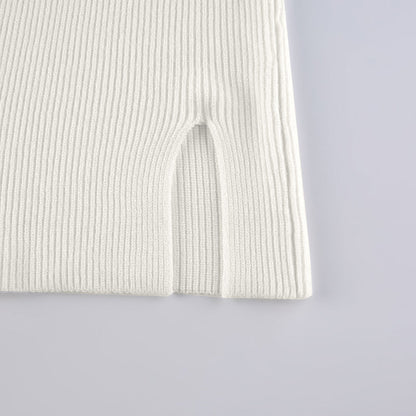 Sixsr Bodycon Knitted Women Sweater Dress Long Sleeve Sexy Off Shoulder Split Elegant Party Dresses Fashion Autumn Winter