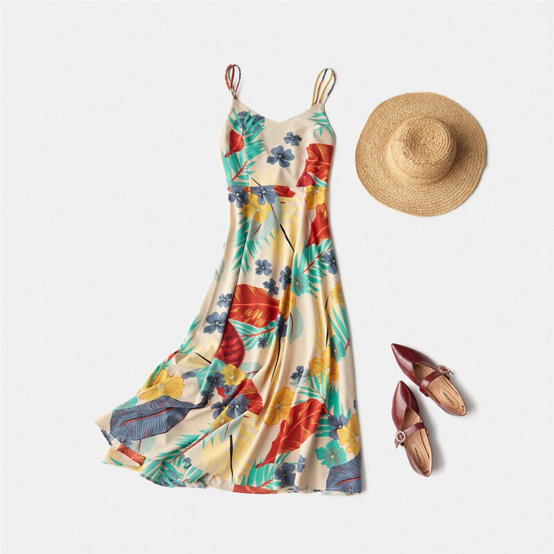 Marwin New-Coming Spring Summer Holiday Long Dress Cross Spaghetti Strap Open Back Beach Style Ankle-Length Women Dresses