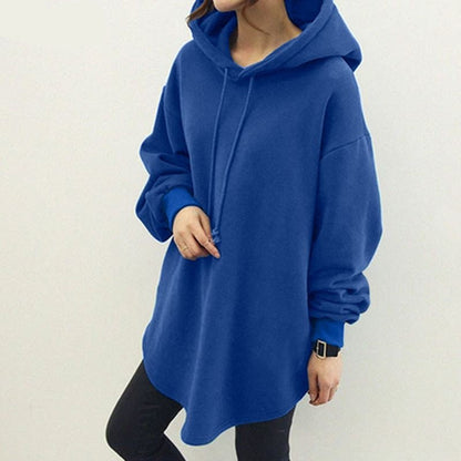 Sixsr Women's Hoodies Long Sleeve Sweatshirts  Autumn Casual Solid Loose Long Drawstring Pullovers Oversized Streetwear