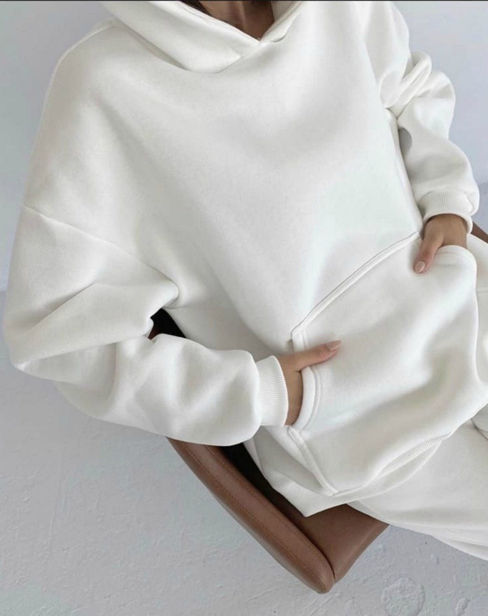 Sixsr 2 Piece Set Women Spring Autumn Tracksuit Solid Hooded Sweatshirt Top And Wide Leg Pants Suits Loose Casual Fashion Sportswear