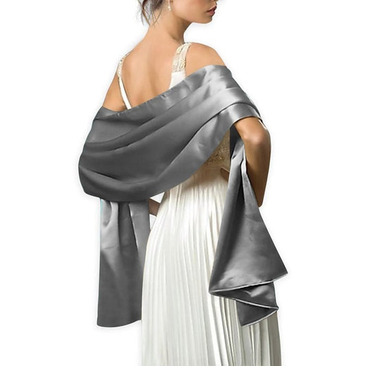 sixsr 16 Colors Shrugs for Women Evening Cape Dress Wraps Shawls 240*70cm Satin Long Formal Wedding Party Prom Wraps Ladies Bolero