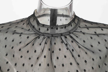 Sixsr New Design 2pcs Summer Dress for Women Black Sexy Corset Dress Vintage Slim Mesh Outfit Clubwear Dress Shirt for Girl's Party
