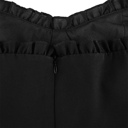 Sixsr Sweetown Dark Academia Gothic Dresses Women Chiffon Ruffles Black E Girl Clothes Sleeveless V Neck Lace Up Mini Dress Summer