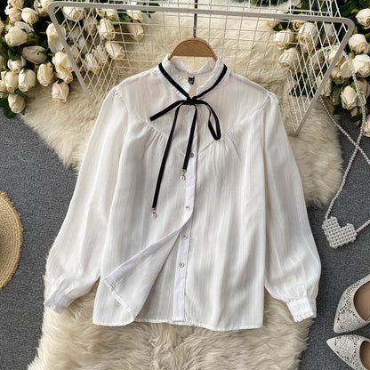 Sixsr Spring Autumn Elegant 2 Piece Set Overalls Dress Women Bow Collar White Shirt Top+ Irregular Flower Print V-Neck Vest Dress