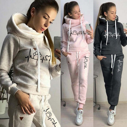 Two Piece Sets Casual Tracksuit Women Hooded Pullover Hoodies and Pants Suit Outfits Female Sweatshirts Autumn Spring Tracksuits