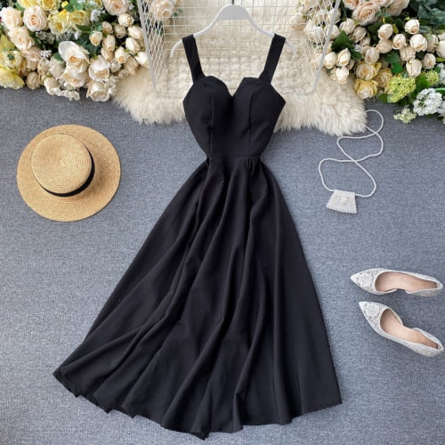 Sixsr Summer Robe Dress Women V Neck Long Party Dresses Sexy Tank Backless Spaghetti Strap Maxi Female Holiday Vestidos