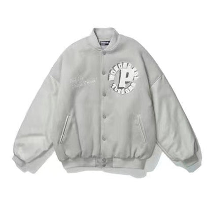 Sixsr American retro stitching jacket spring and autumn women's loose hip-hop ins baseball jacket tmen's and women's tide brand