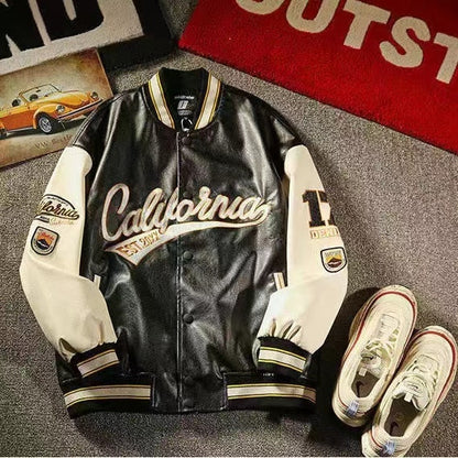 Sixsr American retro stitching jacket spring and autumn women's loose hip-hop ins baseball jacket tmen's and women's tide brand