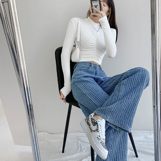 Women Jeans High Waist Casual Streetwear y2k Baggy Office Lady New Fashion Korean Denim Trousers Female Straight Wide Leg Pants