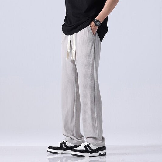 Sixsr 2024 Spring Summer New Streetwear Baggy Men Korean Fashion Loose Straight Wide Leg Pants Male Brand Clothing Black Grey Brown