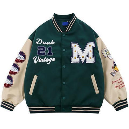 Sixsr American retro stitching jacket spring and autumn women's loose hip-hop ins baseball jacket tmen's and women's tide brand